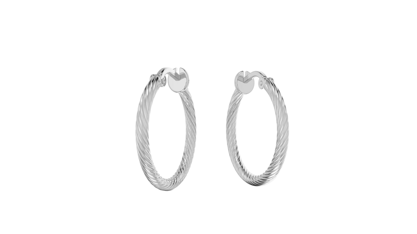 Fine Lined Twisted Hoops - Clout Vienna