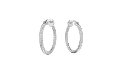 Fine Lined Twisted Hoops - Clout Vienna