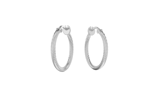 Fine Lined Twisted Hoops - Clout Vienna
