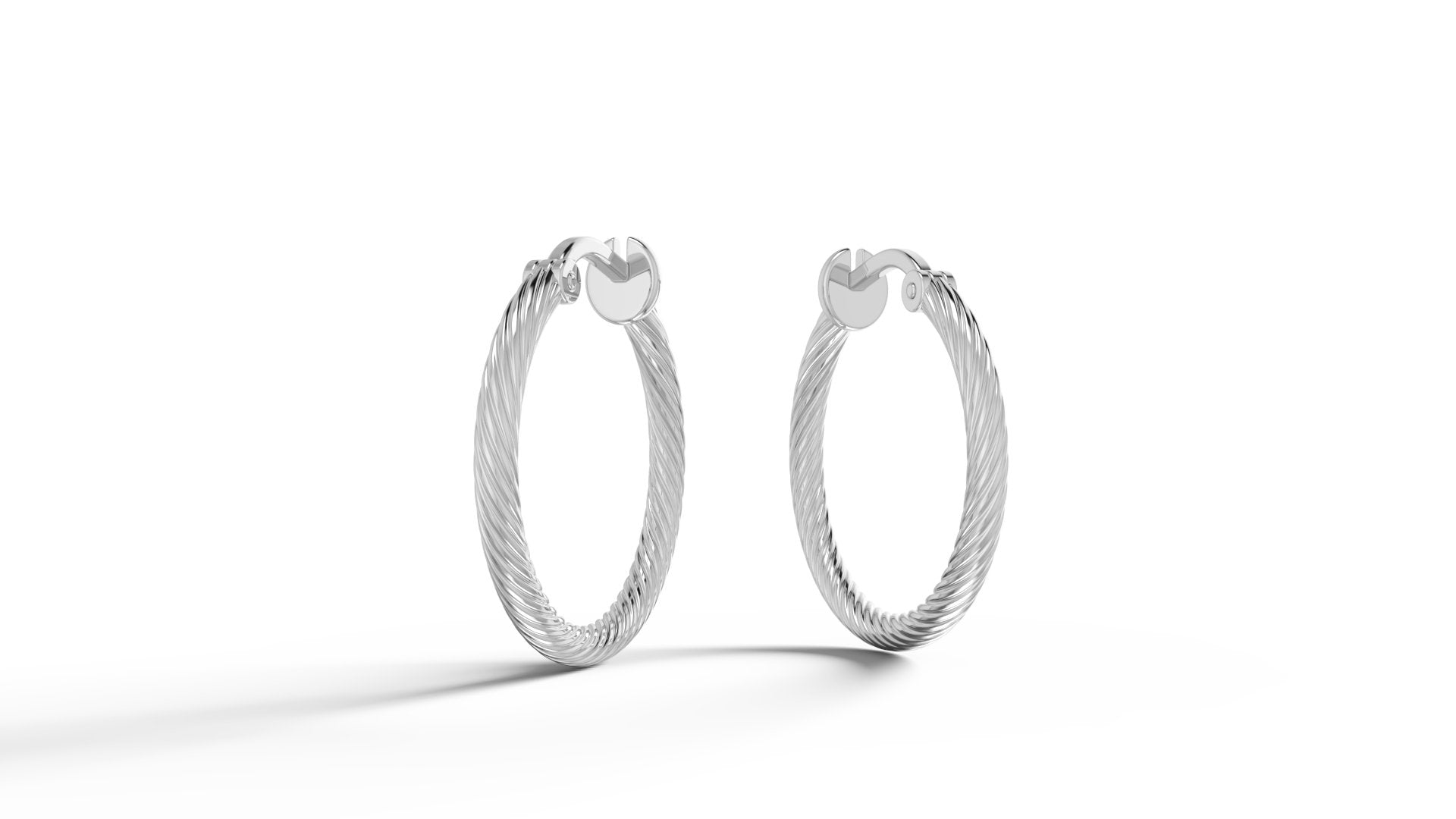 Fine Lined Twisted Hoops - Clout Vienna#