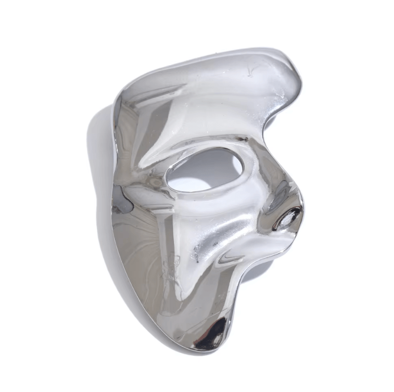 Golden Abstract Face Brooch - Clout Vienna