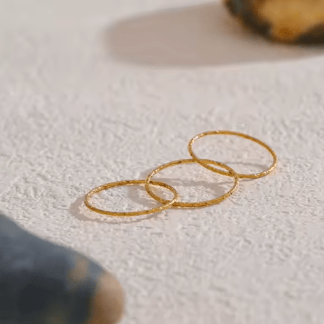 Golden Harmony Ring Set - Clout Vienna