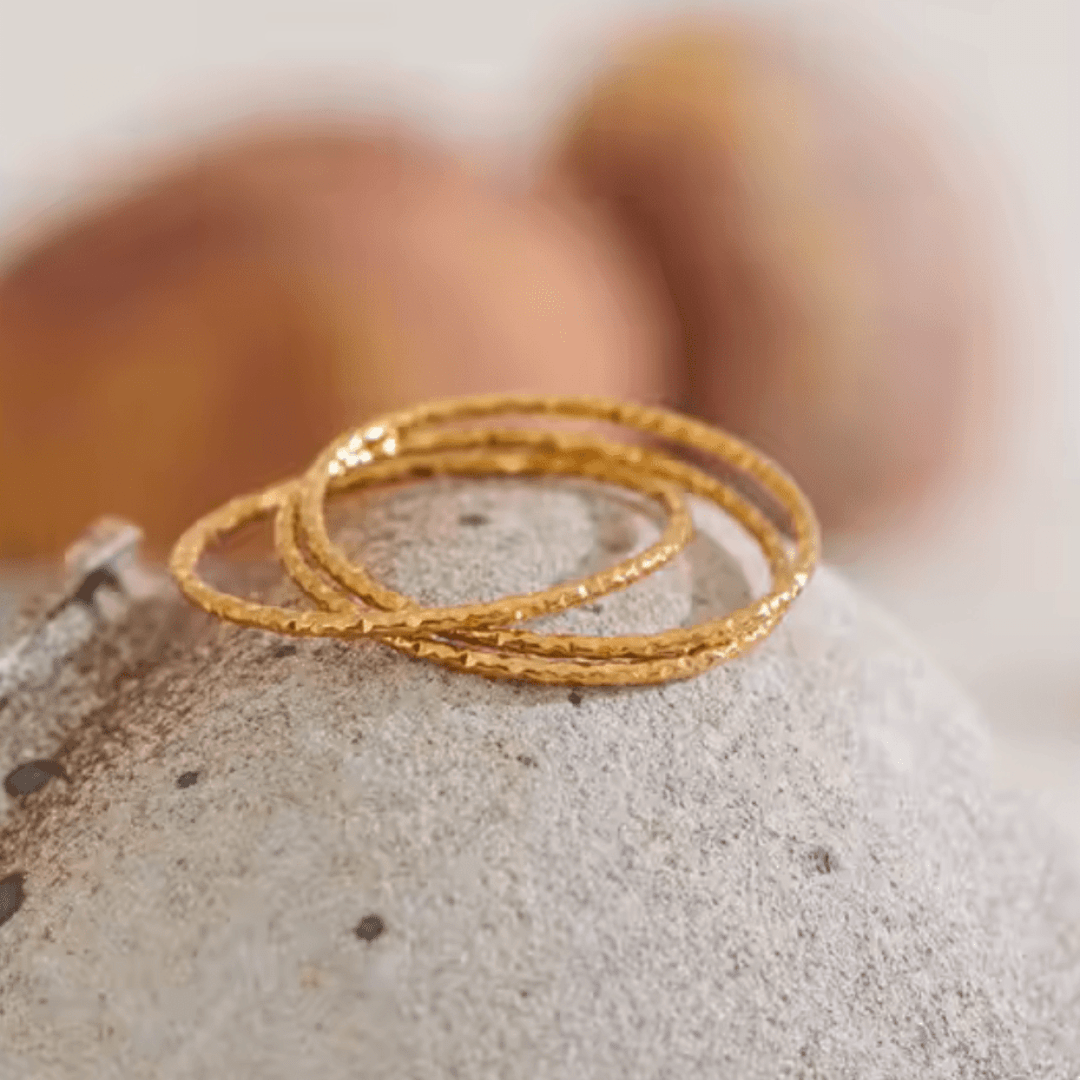 Golden Harmony Ring Set - Clout Vienna