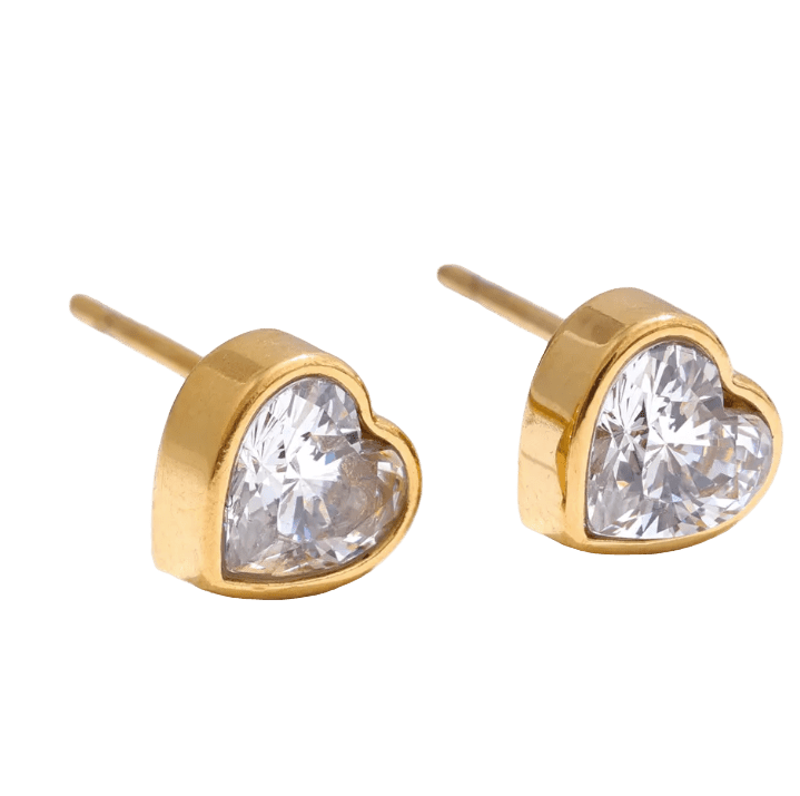 Golden Heart Studs - Clout Vienna
