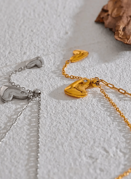 Golden Love Adjustable Necklace - Clout Vienna#