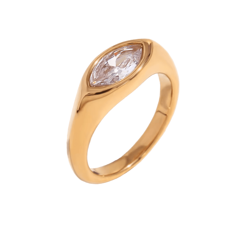 Golden Marquise Ring - Clout Vienna