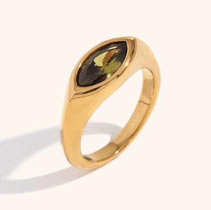 Golden Olive Marquise Ring - Clout Vienna#