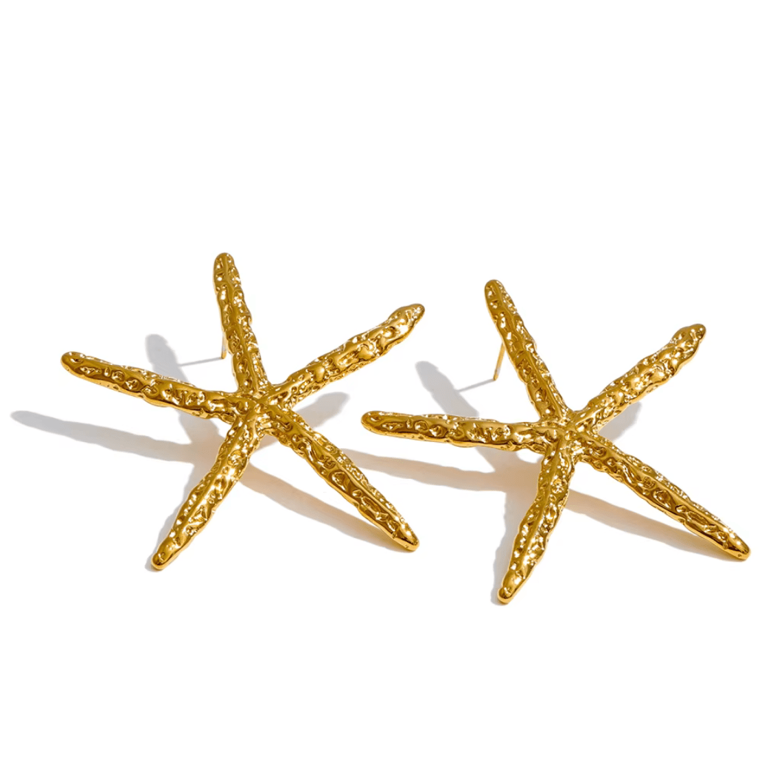 Golden Starfish Statement Earrings - Clout Vienna