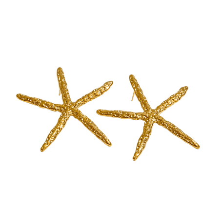 Golden Starfish Statement Earrings - Clout Vienna