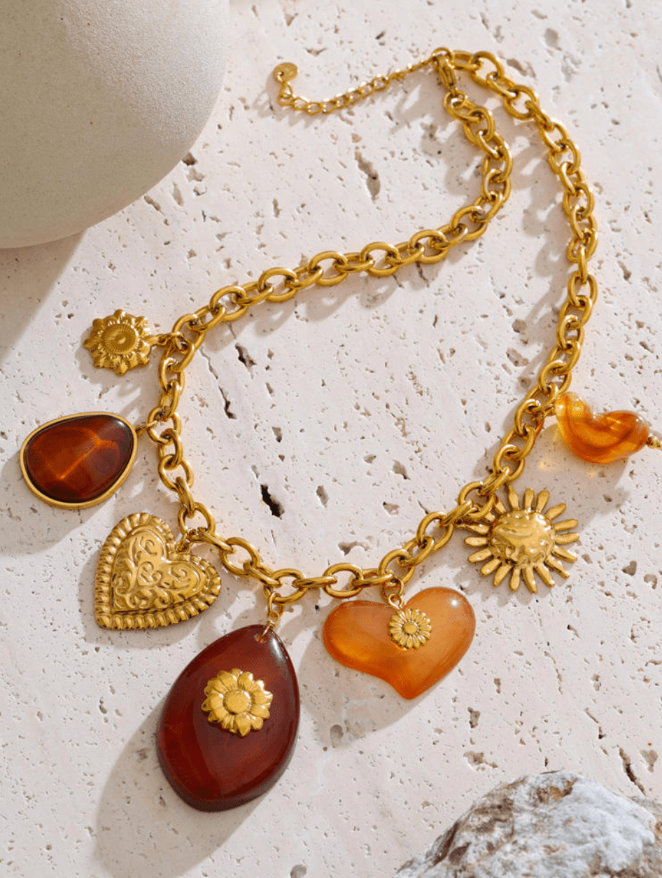 Golden Sunset Charm Halskette - Clout Vienna