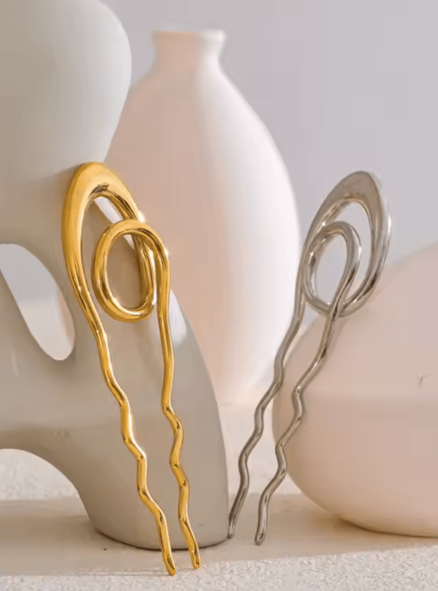 Golden Wave Hair Pin - Clout Vienna