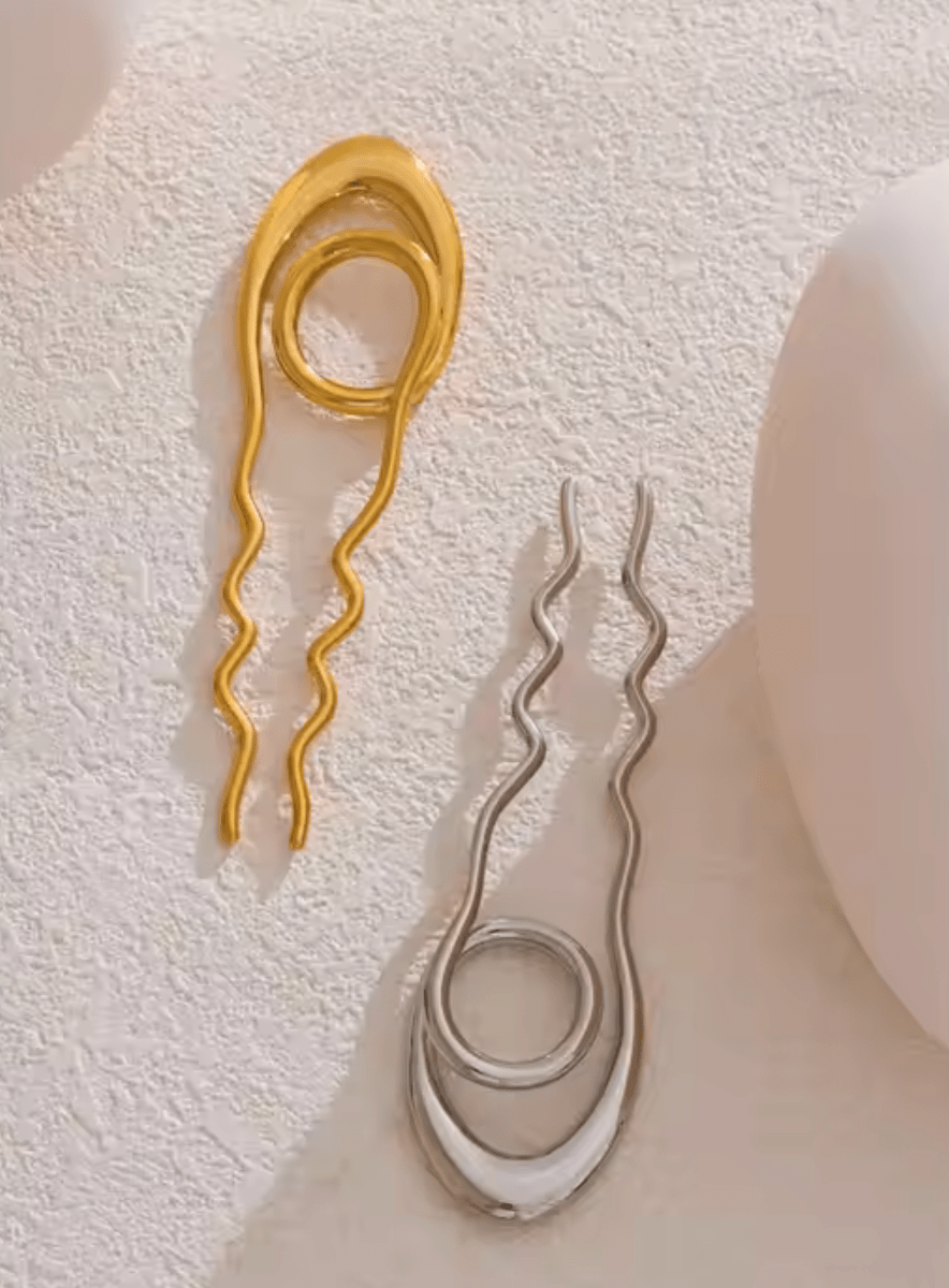 Golden Wave Hair Pin - Clout Vienna