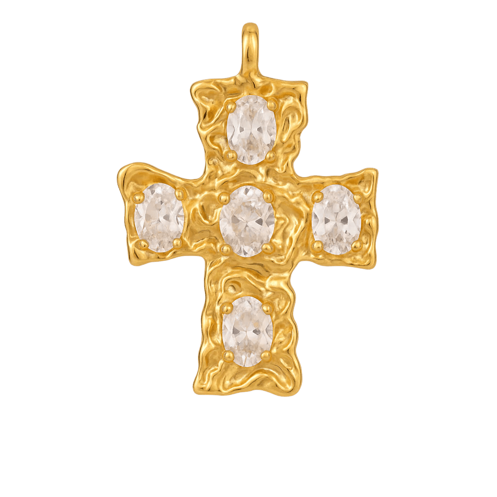 Großes Kreut mit weißen Steinen - Clout Vienna#