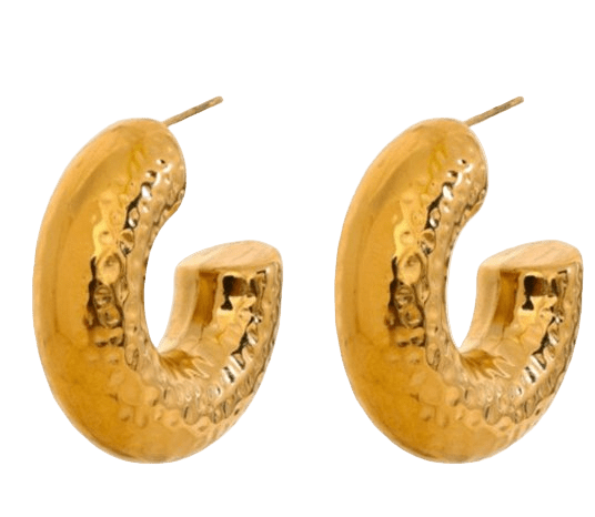 Hammered Chunky Hoops - Clout Vienna