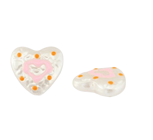 Handbemalte Acrylperle mit Herz - Clout Vienna