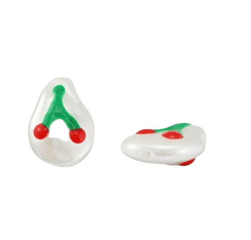 Handbemalte Acrylperle mit Kirsche - Clout Vienna