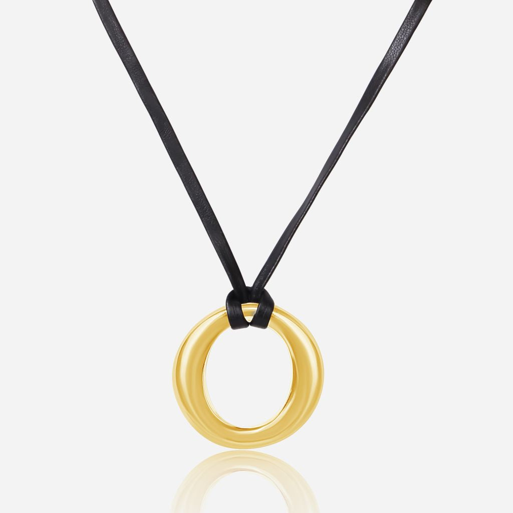 Leder Kette mit Statement Anhänger