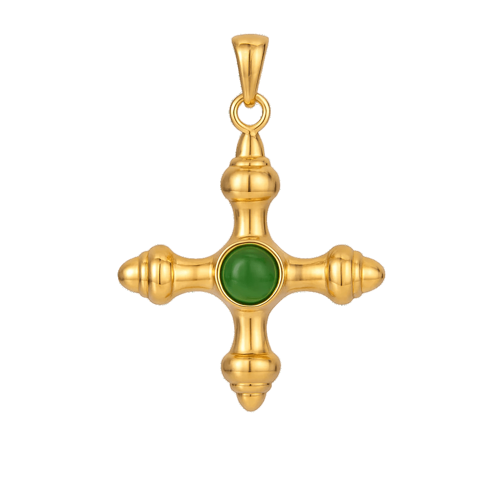 Kreuz mit grünem Stein - Clout Vienna