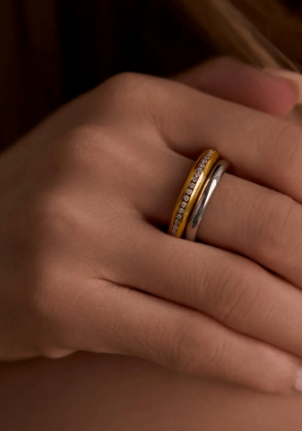 Luxe Duo Eternity Ring - Clout Vienna#