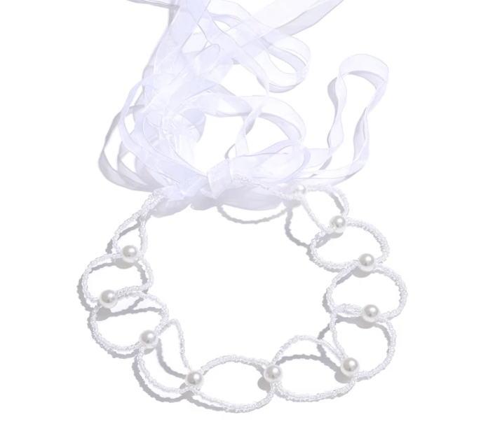 Pearl Whisper Ribbon Choker - Clout Vienna