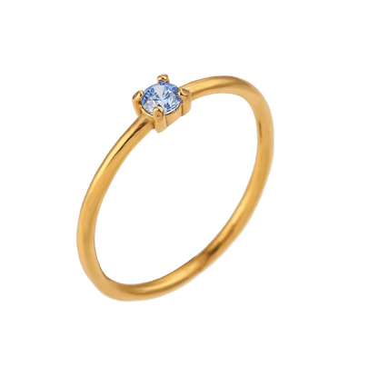 Plain Ring mit hellblauem Stein - Clout Vienna