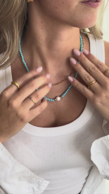 Perlen choker light blue
