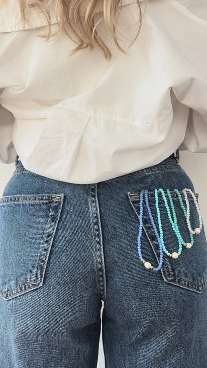 Perlen choker türkis