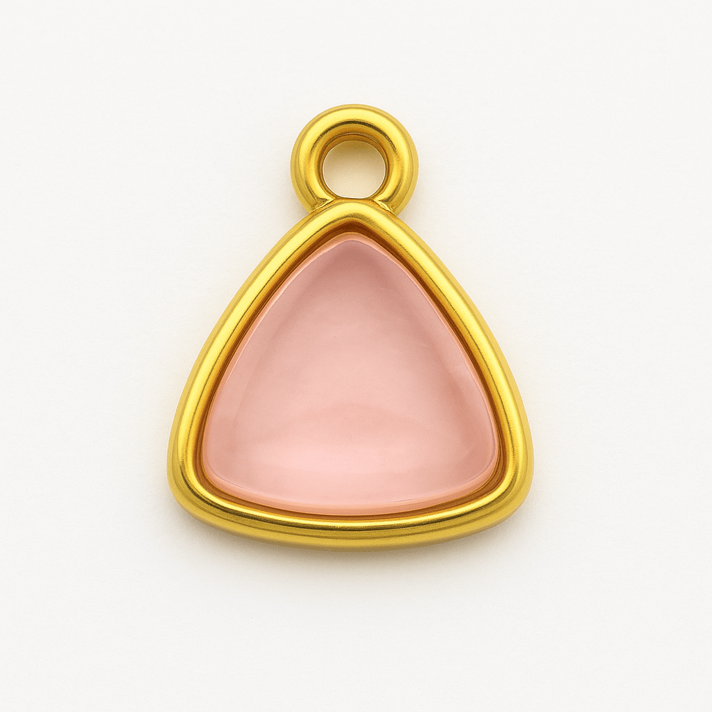 Rose Quartz Triangle Charm - Clout Vienna