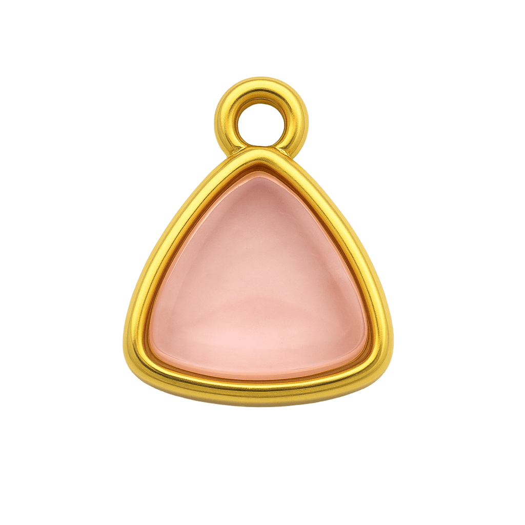 Rose Quartz Triangle Charm - Clout Vienna