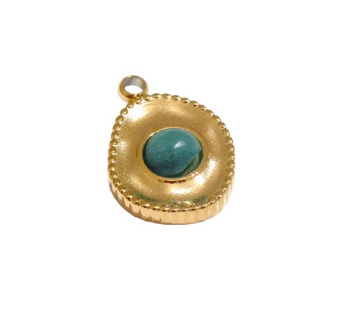 Round Hammered Charm with Aventurine - Clout Vienna#