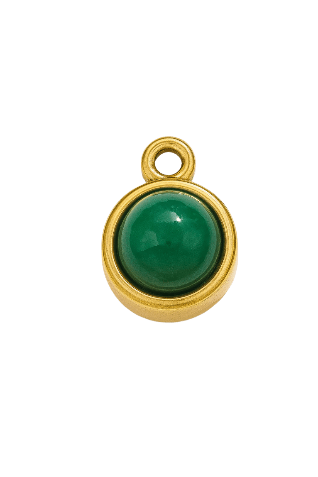 Runder grüner Jade Charm - Clout Vienna