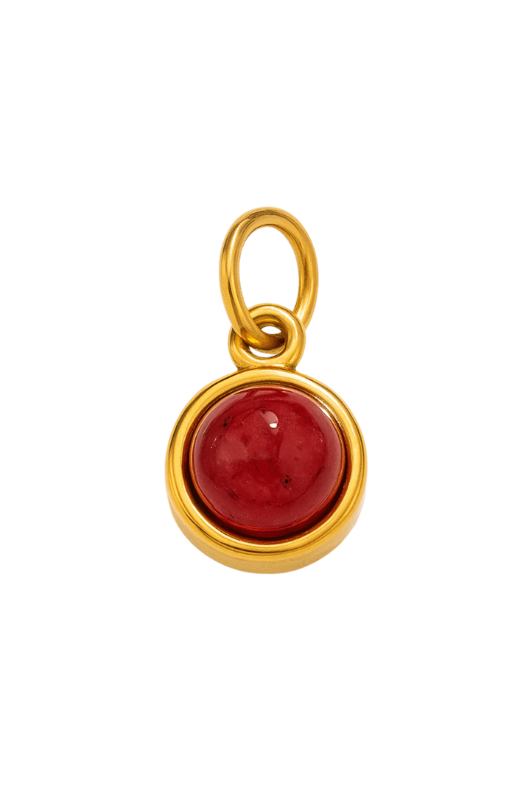 Runder roter Chalcedon Charm - Clout Vienna