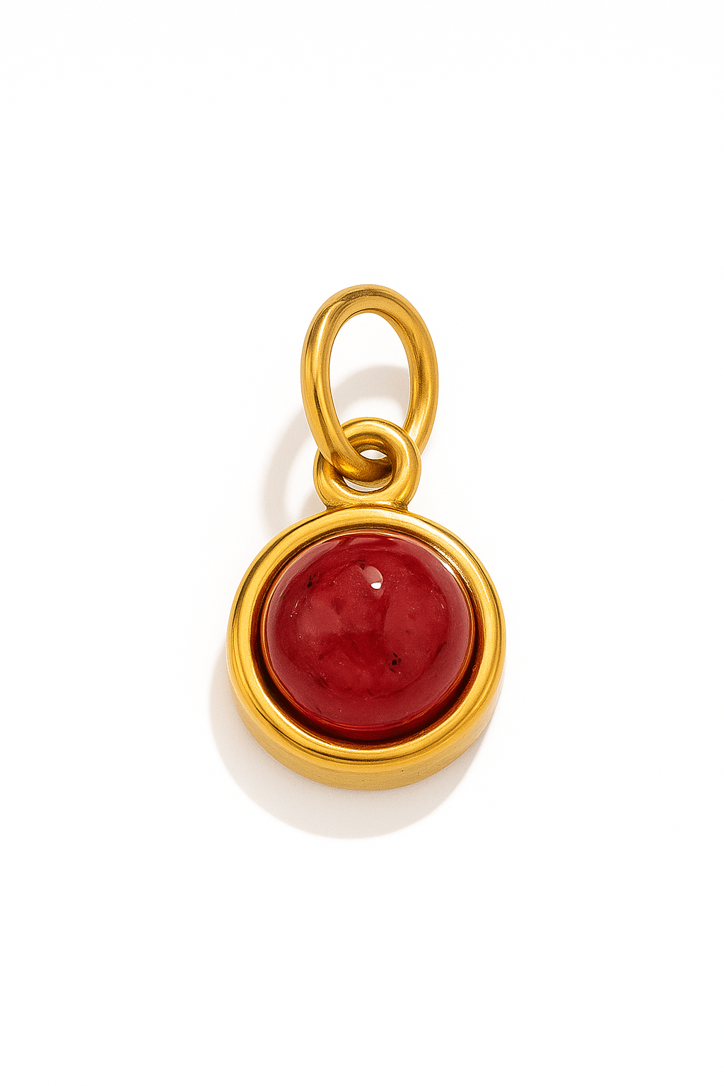 Runder roter Chalcedon Charm - Clout Vienna
