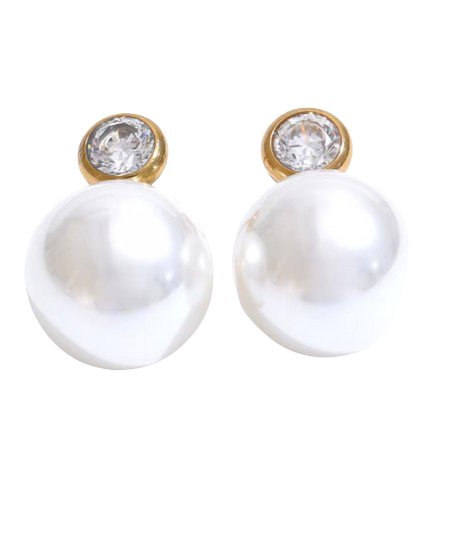 Sparkling Pearl Studs - Clout Vienna#