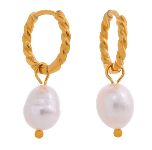 Tini Twisted Pearl Hoops - Clout Vienna#