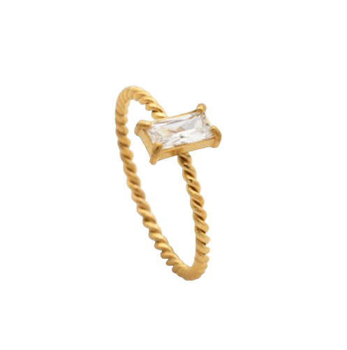 Twisted Baguette Ring - Clout Vienna