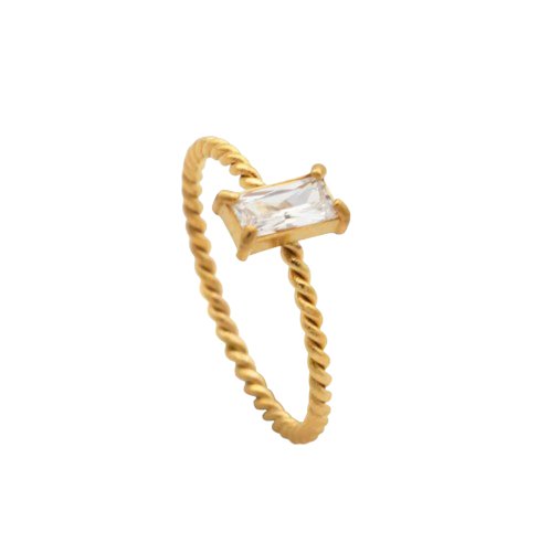 Twisted Baguette Ring - Clout Vienna#