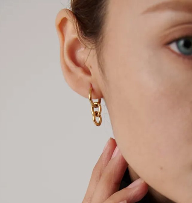 Statement Hoops mit Kette - Clout Vienna#